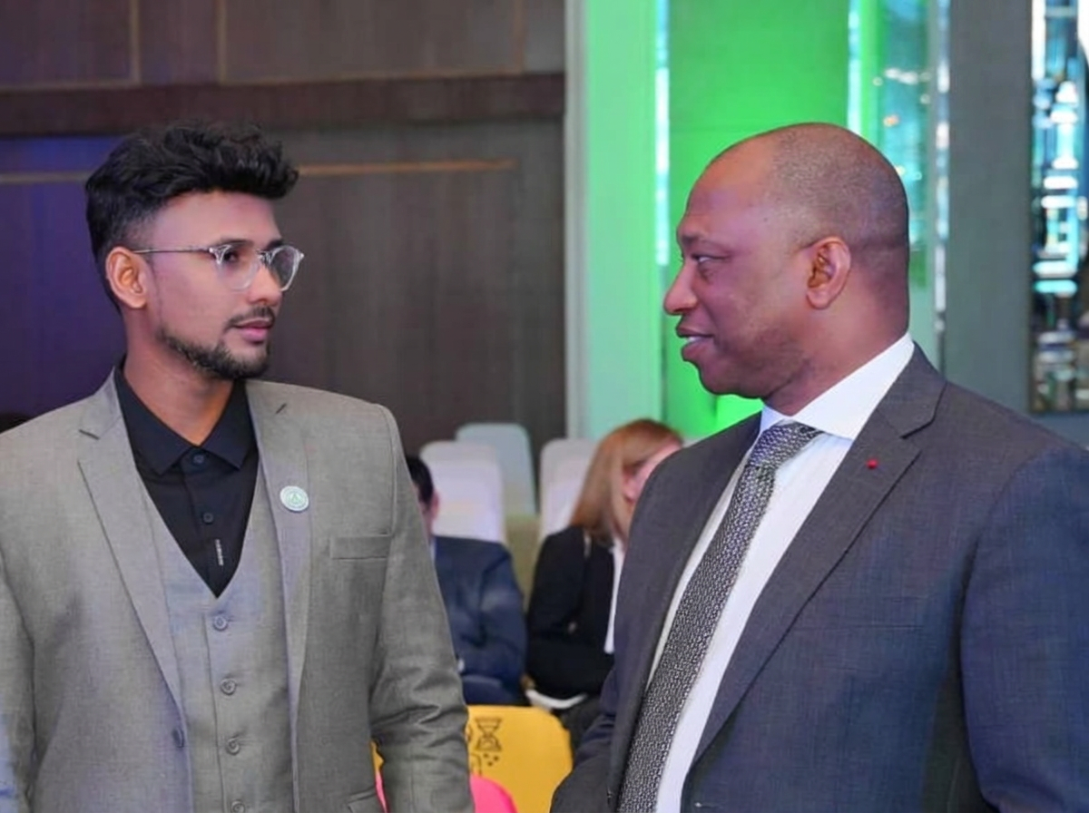 His Excellency Vacaba Diaby, Ambassador of the Republic of Côte d'Ivoire to the UAE (right) along with Lord Jason Temasfieldt.